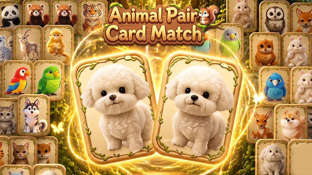 Animal Pair Card Match Game