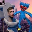 Huggy Wuggy Run From Skibidi Toilet Game