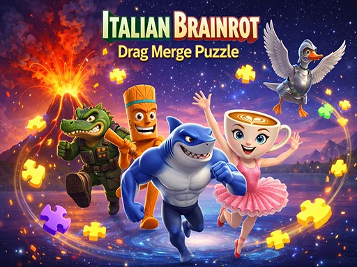 Italian Brainrot Drag Merge Puzzle Game