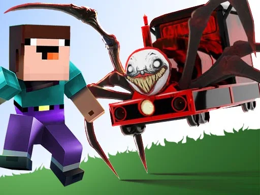 Noob VS Spider Train Game