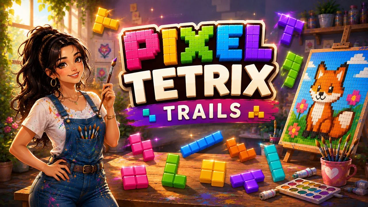 Pixel Tetrix Trails Game